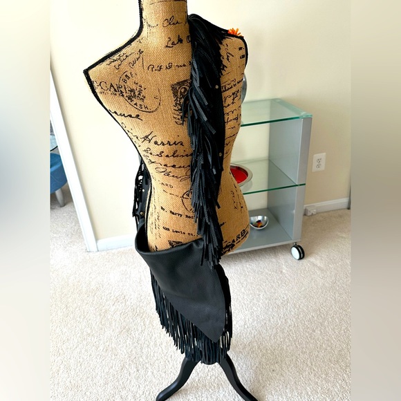 SOLD 😁 Brand New Handmade Genuine Leather Super Fringed Crossbody Purse Lg - Picture 12 of 12